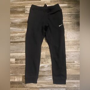 Nike Black Jogger Sweatpants with White Swoosh - Men’s Medium